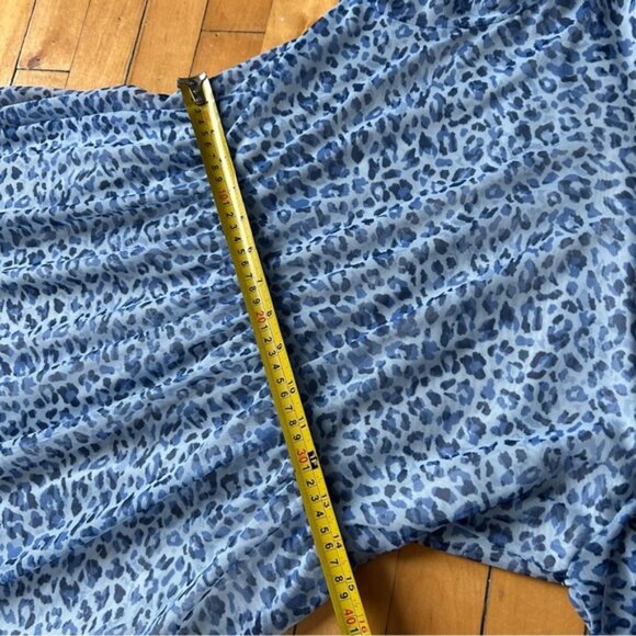 Baum Und Pferdgarten Sz XL Jocelyn Blue Mesh Leopard Print Midi Dress - Picture 13 of 13